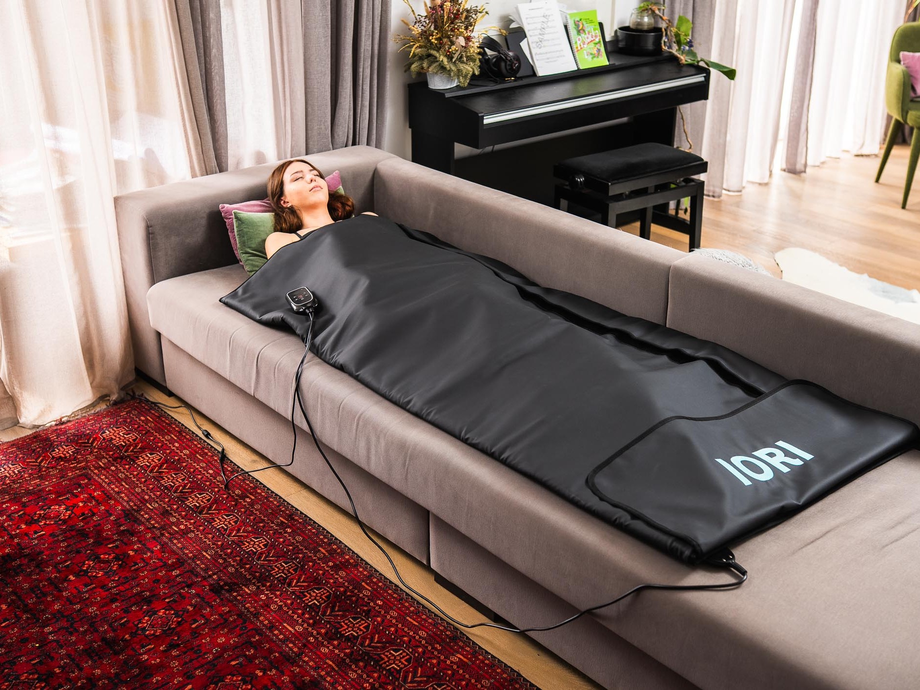Rozložený IORI Red Light Therapy Wrap se světelnými diodami
