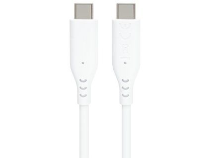 PremiumCord silikónový USB-C 60W, biely, 1.5m