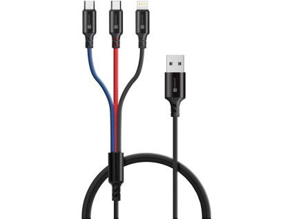 CONNECT IT Wirez 3v1, Kábel USB 2.0, Ligh+mUSB+C
