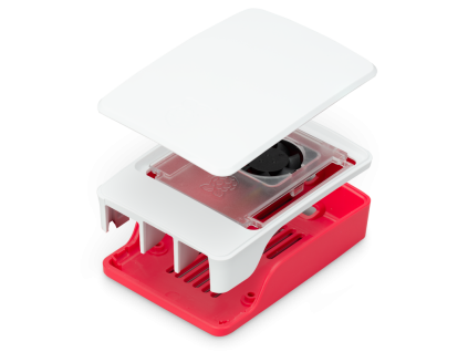 RASPBERRY Pi 5 Skrinka s chladičom, malinová, biela