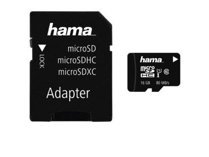 HAMA microSDHC 16 GB 80 MB, s Class 10 UHS-I