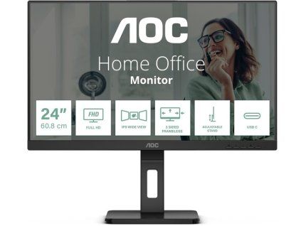 AOC MT IPS LCD WLED 23,8" 24P3CV - IPS panel, 1920x1080, 300cd, 2xHDMI, DP, USB-C, 4xUSB 3.2, pivot, repro