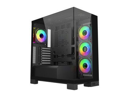 FSP M540-BA, Midi Tower, Transpar., Čierna
