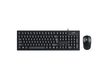 GENIUS set klávesnice+myš KM-100SE/ Drátový set/ Copilot/ USB/ černá/ CZ+SK layout