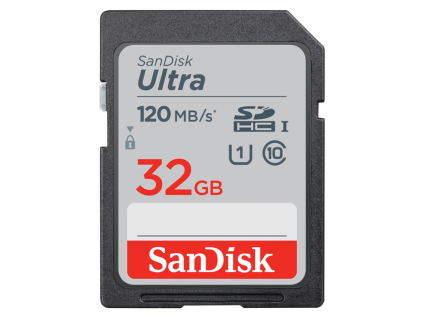 SanDisk Ultra/SDHC/32GB/120MBps/UHS-I U1 / Class 10/Černá