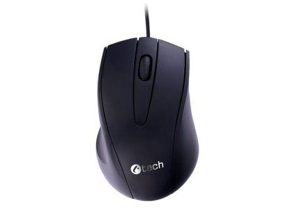 C-TECH Myš WM-07, Ergonomická, Optická, Pre pravákov, 1 200 DPI, Drôtová USB, Čierna