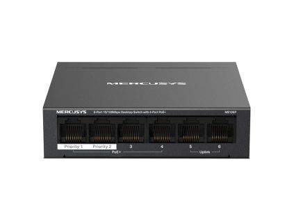 Mercusys MS106P 6xFE desktop switch 4xPoE+