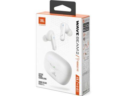 JBL Wave Beam 2, Bluetooth slúchadlá, biele
