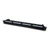 DATACOM Patch panel 19'' UTP 24 port CAT5E DUAL 1U BK (4x6p) vyväzovacia lišta