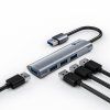 HUB USB C-tech UHB-U3-AL, 4x USB 3.2 Gen 1, hliníkové telo