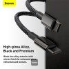 Baseus rýchlonabíjací dátový kábel Tungsten Gold 100W 1m USB-C na USB-C čierny