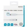 DELTACO USBC-1407M, Kábel USB-C, USB-C, 100W, 1m