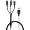 CONNECT IT Wirez 3v1, Kábel USB 2.0, Ligh+mUSB+C