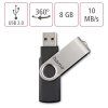HAMA Rotate, USB Kľúč, 8GB, strieborný, čierny