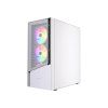 GEMBIRD Fornax 4300W, Midi Tower, Transpar., Biela