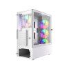 GEMBIRD Fornax 4300W, Midi Tower, Transpar., Biela
