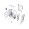 GEMBIRD Fornax 4300W, Midi Tower, Transpar., Biela