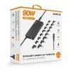 Univerzálny adaptér pre notebooky so 16 výmennými konektormi a USB, 90W