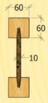 OSB I nosník | pásnice 60x60 mm | stojina 10 mm Výška: 160 mm