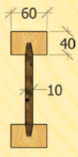OSB I nosník | pásnice 40x60 mm | stojina 10 mm Výška: 160 mm
