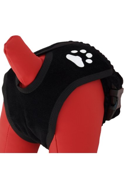 Psí kalhotky, černá barva, vzor tlapka velikost 0(XXS)(20-30cm)