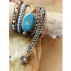 Tyrkysový kámen mudrců -  náramek moudrosti - BOHO style