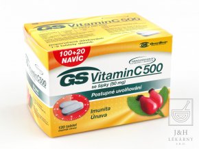 GS Vitamín C 500 se šípky tbl.100+20