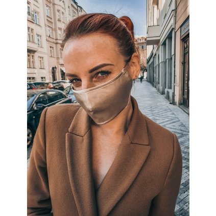 JK Klett breathable delicate silk mask – gold-beige