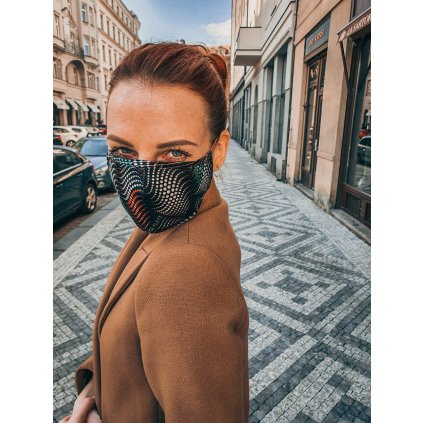 JK Klett breathable delicate silk mask Matrix – Black and white