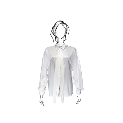 Shirt Blouse with Veiled Sleeves