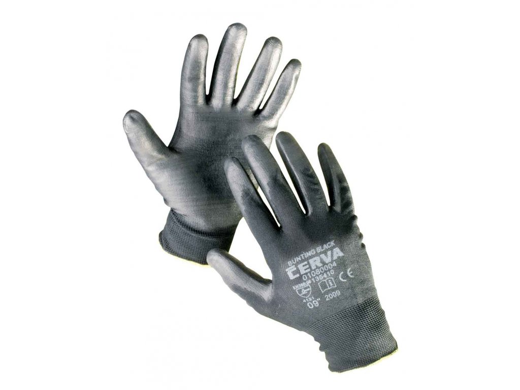 Pracovní rukavice pletené máčené BUNTING BLACK