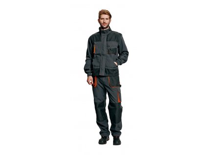 Montérkové kalhoty do pasu EMERTON  černá/oranžová