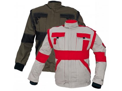 Montérková bunda MAX 2 v 1 šedá-červená