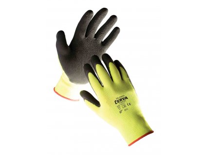 Pracovní rukavice pletené bezešvé nylonové PALAWAN žlutá-černá
