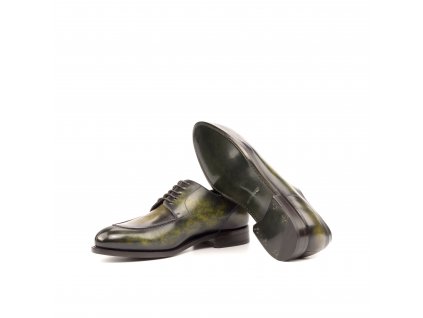 Derby Split Toe Patina Heavy Patina Marble Khaki Patina Green Museum Ang9