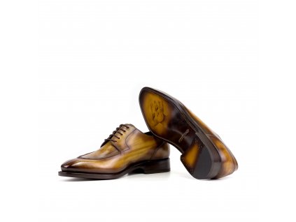 Derby Split Toe Goodyear Welted Patina Artwork Medium Intensity Patina Cognac regular Patina Cognac Marble Marilyn Art Sole Ang9
