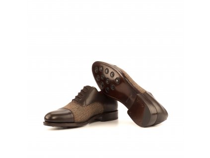 Oxford Goodyear Welt Painted Calf Dark Brown Wool Smal l Tweed Brown Ang9