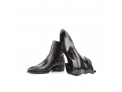 Jodhpur Boot Goodyear Welted Beveled Waist Cuban Higher Heel polished Calf Black Ang9 (1)