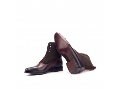 Balmoral boot Goodyear Welted Dark Burnishing Painted Calf Burgundy Polished Calf Burgundy Lux Suede Dark Brown Ang9