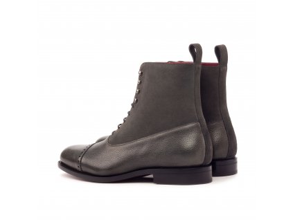 Balmoral Boot Goosyear Welted Painted Full Grain Grey Lux Suede Grey Ang6