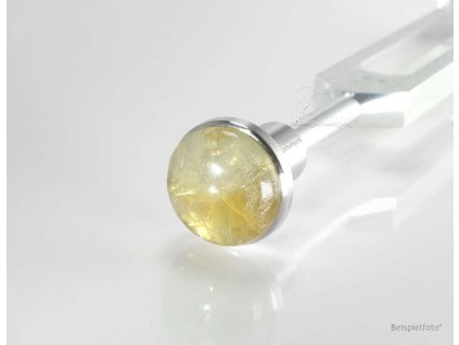 Citrin 25mm Alu Tuningfork Gemfoot Stimmgabel Aufsatz Edelstein Klangschwingung n ml