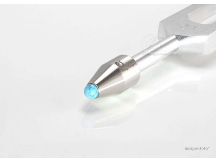 Tuerkis rek 6mm Tuningfork Gemfoot Stimmgabel Aufsatz Edelstein Klangschwingung 8mm s ml