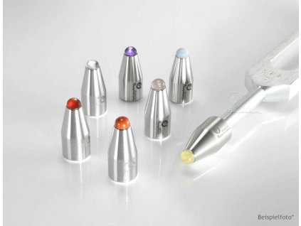 6mm Edelstein Rosenquarz Alu Kreis Chakrenset Aufsatz Stimmgabel Tuningfork Gemfeet KS ml