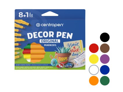 Popisovac-CENTROPEN-2738-DECORPEN-sada-8+1-barev