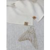 UBRUS LNĚNÝ LIGHT IVORY - S PLATINOVÝM TISKEM 145 x 235 cm