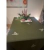 UBRUS LNĚNÝ OLIVOVÝ S PLATINOVÝM TISKEM 150 x 250 cm