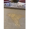 BĚHOUN LNĚNÝ PÍSKOVĚ ZLATÝ SE ZLATÝM TISKEM 40 x 145 cm