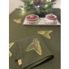 PROSTÍRÁNÍ/UBROUSEK OLIVOVÁ SE ZLATÝM POTISKEM 34 x 37 cm