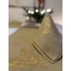 PROSTÍRÁNÍ/UBROUSEK PÍSKOVĚ ZLATÝ SE ZLATÝM TISKEM 33 x 33 cm