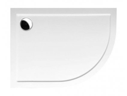 POLYSAN - RENA L sprchová vanička z litého mramoru, čtvrtkruh 100x80cm, R550, levá, bílá 75511
